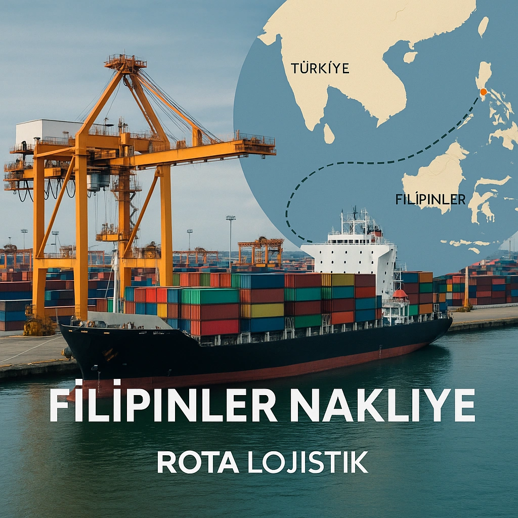 Türkiye’den Filipinler’e konteyner gemisiyle yapılan denizyolu taşımacılığı rotasını ve Manila Limanı’nı gösteren görsel – Rota Lojistik