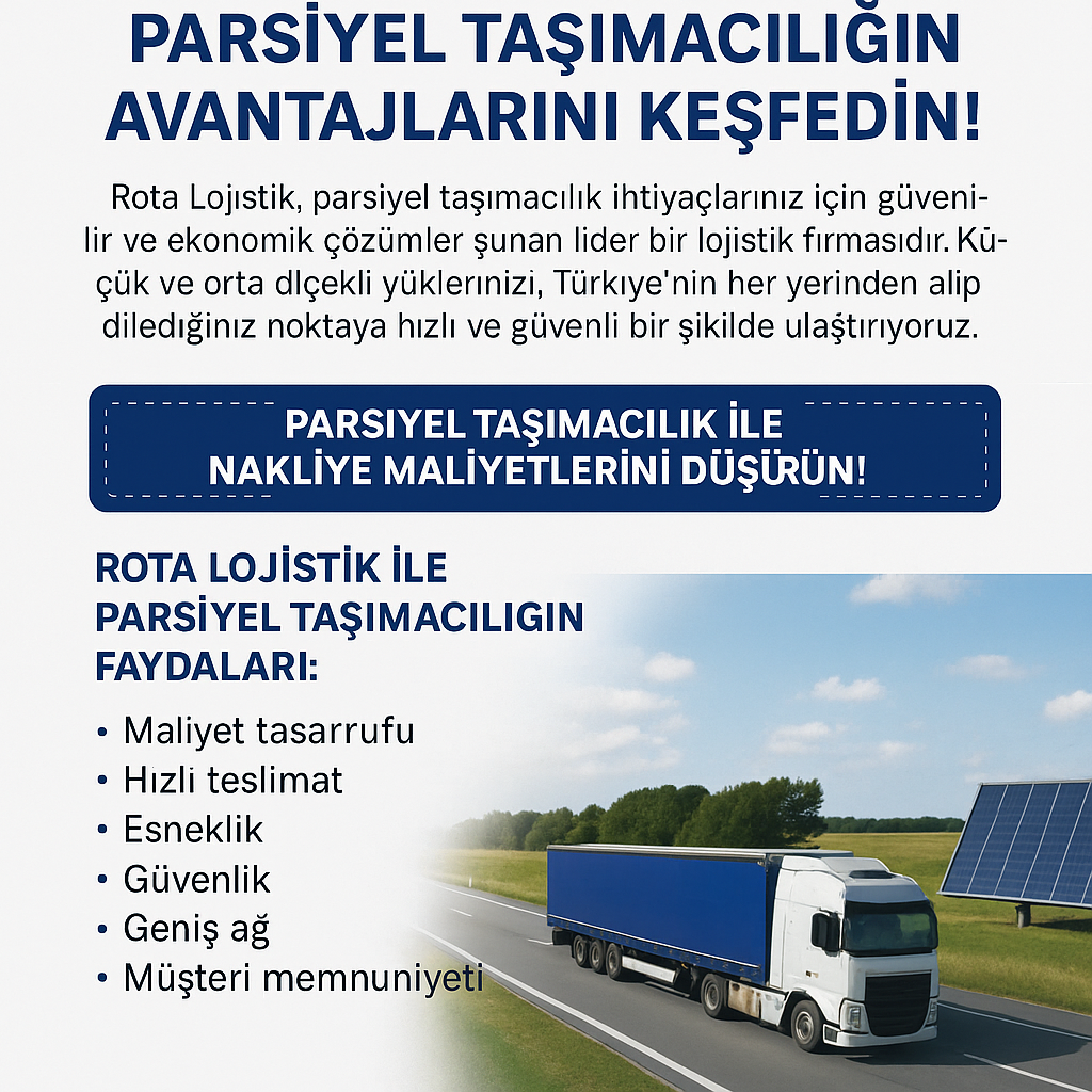 Rota Lojistik ile parsiyel taşımacılık hizmetleri, ekonomik nakliye çözümleri ve güvenli lojistik avantajları